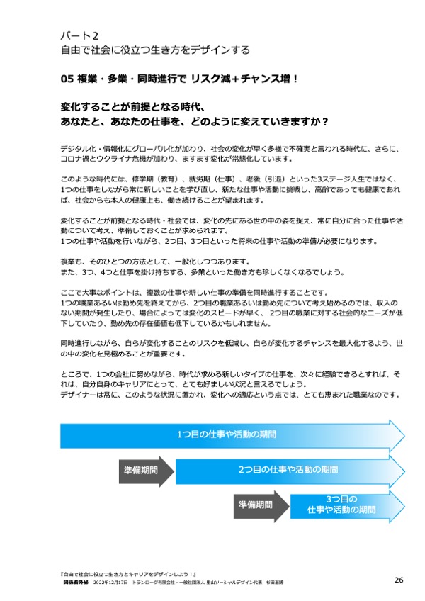 26自由で社会に役立つ生き方とキャリアをデザインしよう!